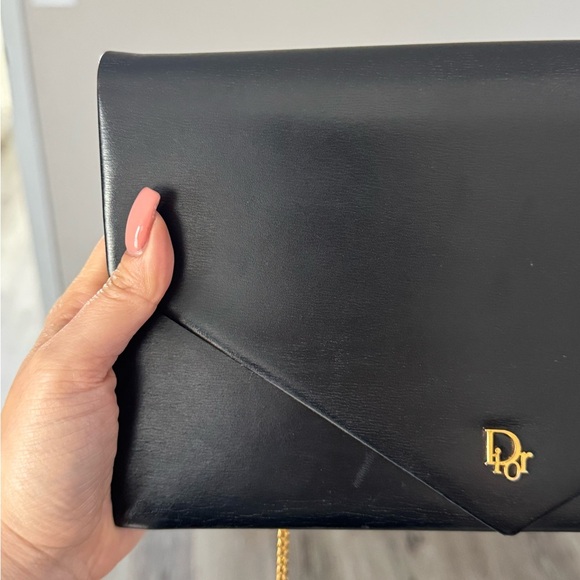 Authentic Dior Black Bag with Gold Chain Accent - Picture 7 of 11